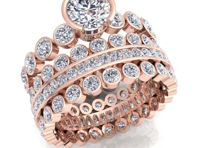 Aarna Luxury Fancy Design Ring 14 3D print model