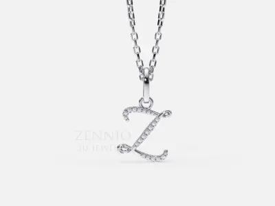 Initial Letter Z Alphabet pendant 3D print model