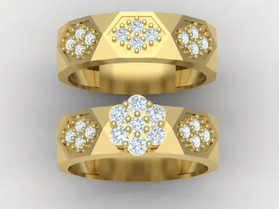 Facet set ring 03 3D print model