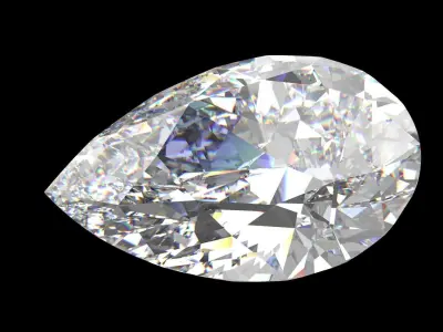 Pear Cut Gem 3D print model