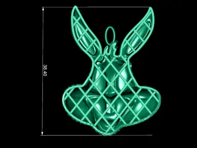 HIPHOP BUGS BUNNY pendant 3d wax resine projet jewellery 3D print model