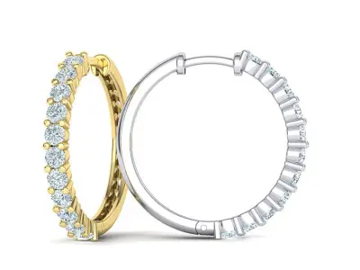Diamond Hoop Earrings 3dmodel printable 3D print model