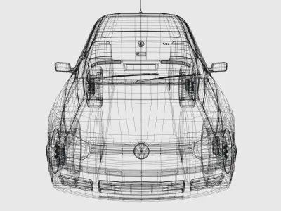 Volkswagen Golf Mk4 Low-poly 3D model