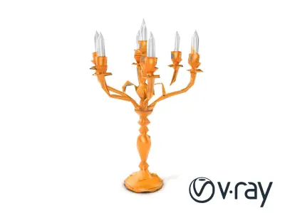 Luxurious Golden Candelabra 3D model pack Low-poly 3D model