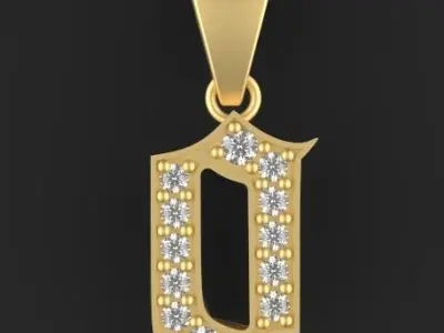 number pendant necklace 3D print model