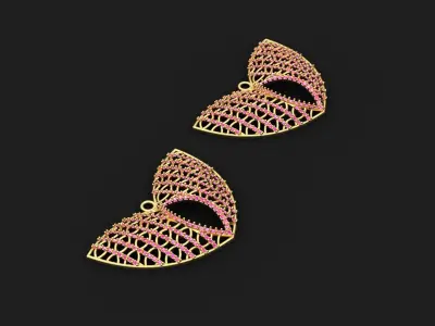 Diamond Earrings Free 3D print model purchase