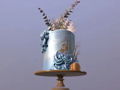 Luxury Aegean Swirl Cake Low-poly 3D model