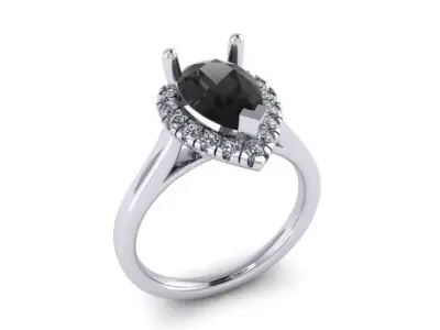 pear shape ring 115 3D print model