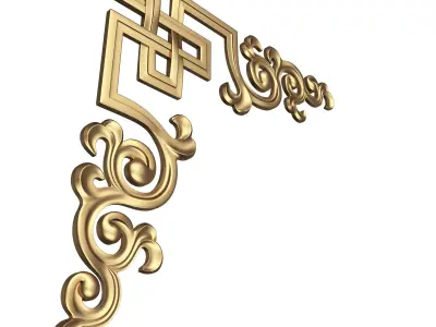 Corner Carved Plaster Molding Decoration 021 Low-poly 3D model