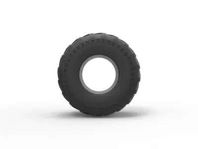Monster Jam tire Scale 1 to 25 3D print model