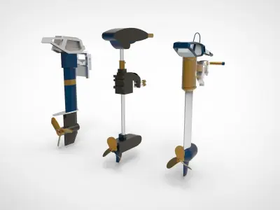 Portable engine boat 3D model