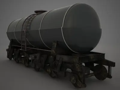 Train tank car - tank car 3D model