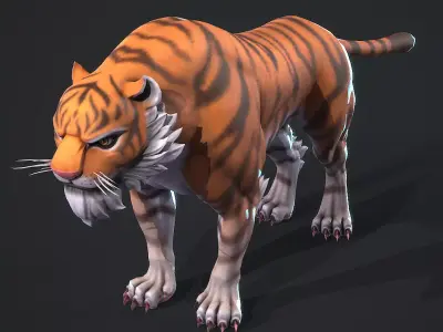  Tiger Low-poly 3D model