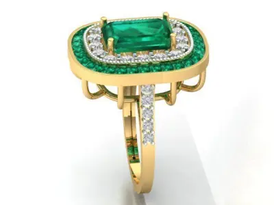 Emerald Wedding  Ring For Women  3D print model
