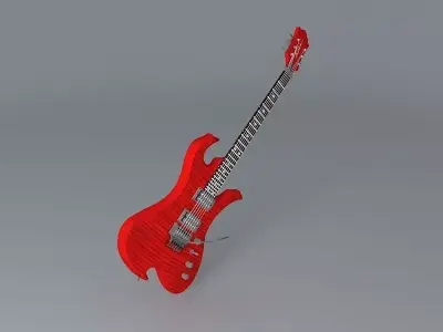B C Rich Wave guitar Free 3D model