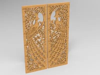 peacock partition 3D model