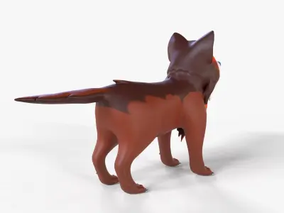 Mystic DOG Kitsune Fox Stylised Cartoon Game Ready Rigged Low-poly 3D model