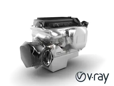 Biofuel-Compatible Inline-4 Engine model pack Low-poly 3D model