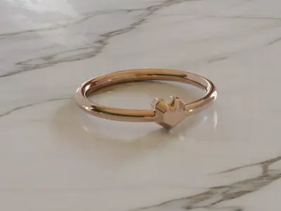 Gold ring Minimal - Womens- OBJ STL Blender File included 3D print model