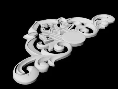 Central decor ornament for furniture 3D model 443