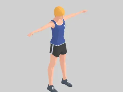 Twist Slope  Exercise Woman Animation Low-poly 3D model
