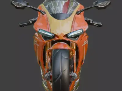 Futuristic Racing Motorcycle 3D Model Low-poly 3D model