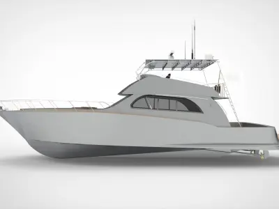 Luxury Yacht 72ft 3D model