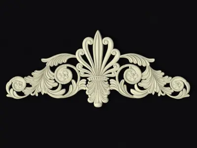 Central decor ornament for furniture 3D model 647