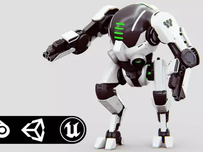 ROBOCOP Z-500  Rigged for Unreal Engine - Unity - MIXAMO  3D model