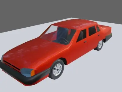 Basic Car - Red - Carro Low-poly 3D model