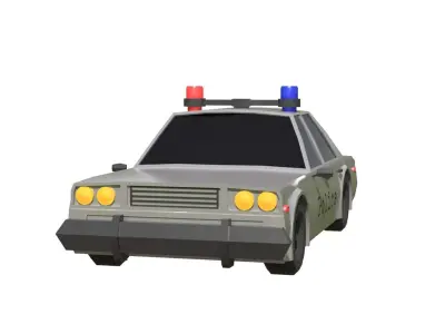 Police Car 3D Model Low-poly 3D model
