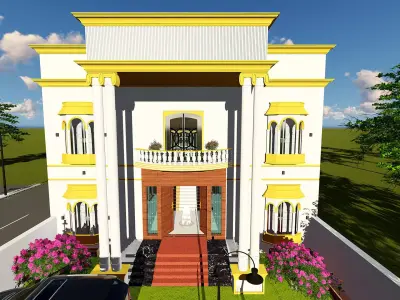 Modern villa 2021 Blender Eevee and Cycles 1 Low-poly 3D model 3D model