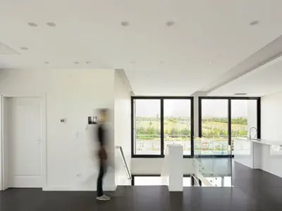 villa 3d modern with swimming pool at night 3D model