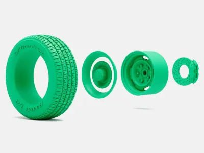 15x8 GM Rallye Wheel BFGoodrich Radial Tire 3D print model