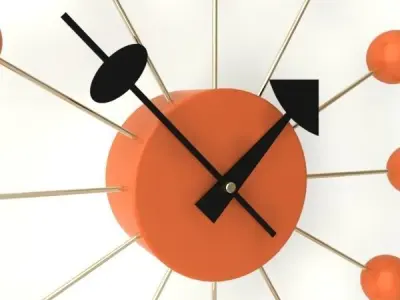 Ball Wall Clock orange 3D model