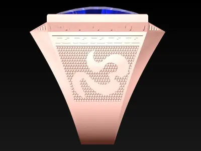 Rectangular Stone Rings - Mens Rings - N5438 3D print model