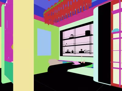 American-style modern study room 3D model