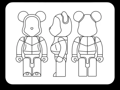 Kaws Bearbricks Neon Signs 3D model