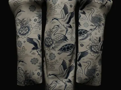 Free Japanese Kimono 3D Model with 10 Traditional Patterns Vol 7 Free 3D model