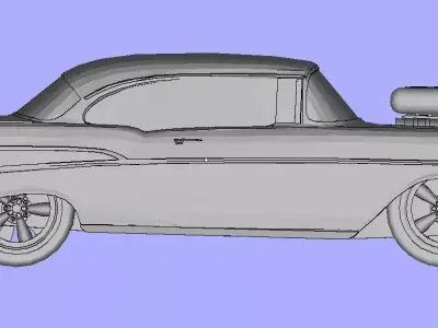 tuned Chevy Bel air 2-door sedan 1957 scale1-75 Free 3D print model