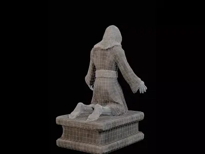 Robed Statue Low-poly 3D model
