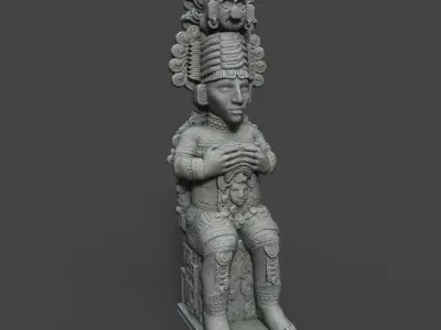 Mayan Inca Aztec Statue 220822 Low-poly 3D model
