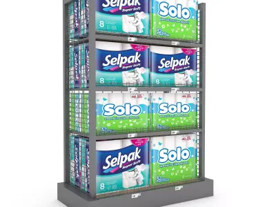 cleaning product market stand 04 Low-poly 3D model