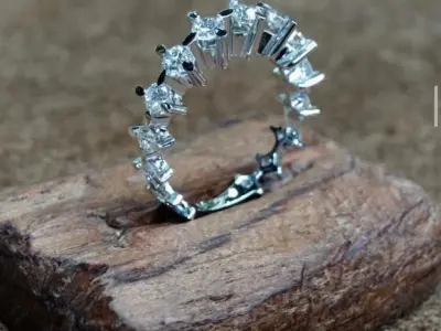 High Jewelry Luxury Full Round Diamond Ring 3D print model