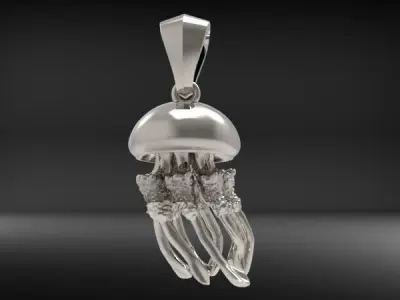 Jellyfish Pendant Necklace Charm Bracelet Jewelry 3D print model