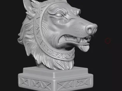 wolf sculpture 3D print model purchase