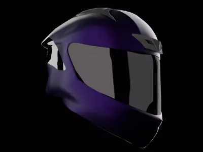 Futuristic Motorcycle Helmet Sci-Fi Full Face Visor 3D model