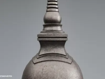 Tibetan Buddhist Stupa - Chorten Ritual Monument Low-poly 3D model