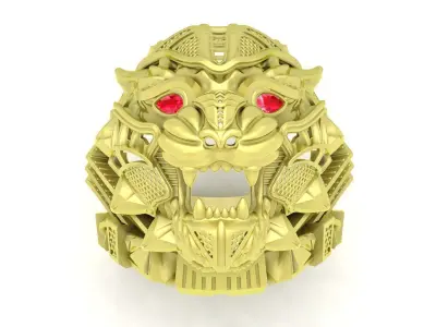 Dragon Head Ring 3D Model for Jewelry Design  307 3D print model