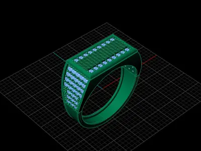 Print Ready STL 3DM  Gents Rings Diamond Men Ring  3D print model 87